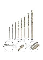 8pcs Diamond Coated Twist Drill Bit 0.8-3.0mm Gun Drill Bit For Glass Tile Stone Hole Cutter For Glass Jewelry Stone Tile