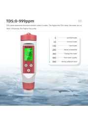 Bluetooth Compatible Meter 4 in1 PH/TDS/EC/Temperature Water Quality Pen APP Smart Control Water Quality Detector for Aquarium