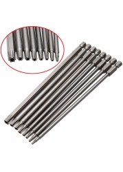 1pc 200mm long T8-T40 magnetic torx screwdriver bits set electric screwdriver head T8, T10, T15, T20, T25, T27, T30, T40