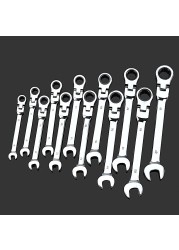 WOZOBUY Ratchet wrench combination, with flexible head, dual purpose ratchet tool, ratchet combination set. car hand tools