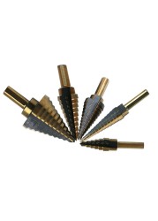 5pcs HSS 4241 Cobalt Multi Hole Step Drill Bit Set Drill Tool for Metal Wood Step Cone Drill Punch Accurate Positioning