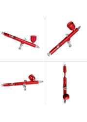 Dual Action Airbrush Red/Gold Gravity Feed 0.3mm Nozzle Cake Decorating Spray Gun Manicure Brushes With Wrench