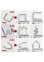 1500pcs Repai Bumper Assorted Hot Staples 0.6mm 0.8mm Standard Flat Wave Plastic Fender Repair Welding Wire Solder Clips