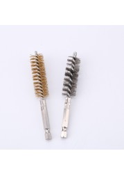 2pcs Dredge Pipe Hex Shank Brushes Kits With Drill Bit Extension Rod Car Painting Dust Remover Polishing Gun Cleaner Tools