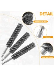 4 inch in length stainless steel wire pipe cleaning brush for battery powered electric drill