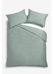 Cotton Rich Duvet Cover and Pillowcase Set Plain Percale