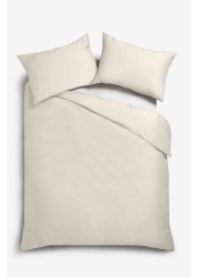 Cotton Rich Duvet Cover and Pillowcase Set Plain Percale