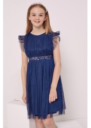 Maya Girl Embellished Waist Tulle Dress