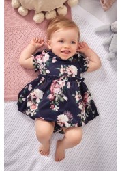 Lipsy Baby Puff Sleeve Dress With Matching Knicker