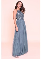 Maya Halterneck Delicate Sequin Maxi Dress Regular