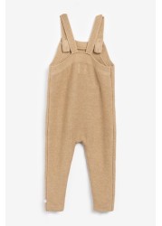 The Little Tailor Caramel Knitted Baby Dungarees