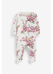 3 Pack Floral Baby Sleepsuits (0-2yrs)