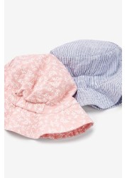 2 Pack Bucket Hats (3mths-6yrs)