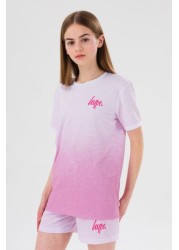 Hype. Girls Pink Speckle Fade Script Short Pyjamas