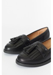 Lipsy Leather Tassel School Loafer Flat Shoe(Older)