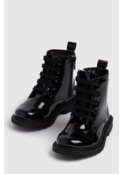 Schuh Black Creator Lace-Up Boots