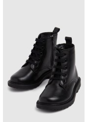 Schuh Black Creator Lace-Up Boots