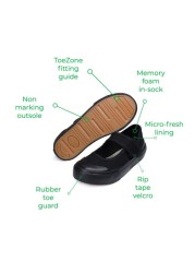 ToeZone Black One Strap Plimsoles