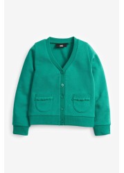 Frill Pocket Jersey School Cardigan (3-16yrs)