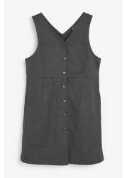 Heart Button Through Pinafore (3-14yrs)