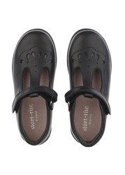 Start-Rite Poppy Black Leather T Bar School Shoes