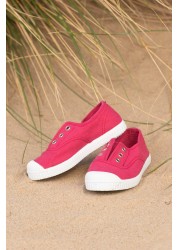 Trotters London Raspberry Plum Canvas Shoes