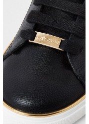 River Island Black Og Ri Buckle Plim Shoes