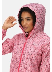 Regatta Womens Pink Printed Waterproof Pack It Jacket