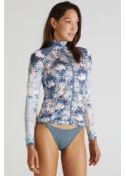 Aqua Blu Floral Haylay Rash Guard