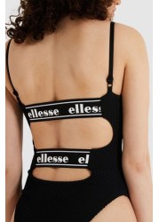 Ellesse Suro Black Rib Strap Swimsuit