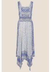 Monsoon Kemala Blue Print Dress