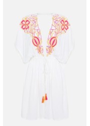 Accessorize Orange Bright Embroidered Kimono