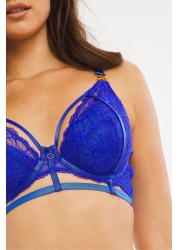 Figleaves Blue Layla Lace Balcony Bra