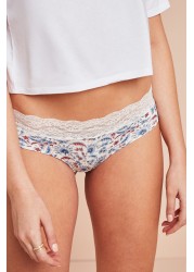 Lace Trim Cotton Blend Knickers 4 Pack Short