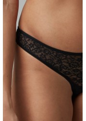 Lace Knickers 4 Pack Thong