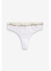 Cotton Rich Logo Knickers 4 Pack Thong