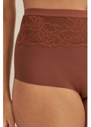 High Waist Lace Tummy Control Shaping Knickers 2 Pack