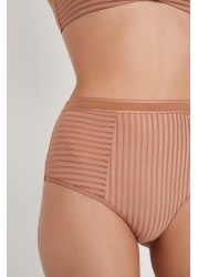 Stripe High Waist Knickers 2 Pack High Rise