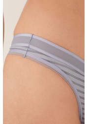 Stripe High Waist Knickers 2 Pack Thong