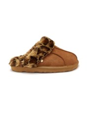 Pour Moi Faux Fur Trim Suede Mule Slipper