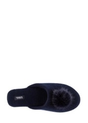 Totes Ladies Cashmere Blend Mule Slippers with Soft Sole