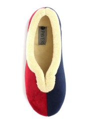 Pavers Navy Red Ladies Wide Fit Full Slippers