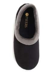 Pavers Ladies Black Full Slippers