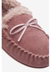 Suede Moccasin Slippers