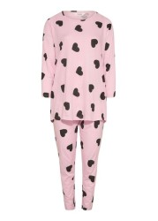 Yours Long Sleeve Heart Pyjama Set