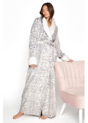 Long Tall Sally Shawl Collar Animal Maxi Dressing Gown