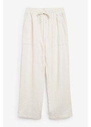 Textured Wide Leg Trousers