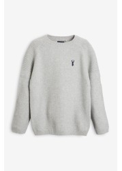 Textured Crew Jumper (3-16yrs) With Stag