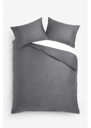 Collection Luxe 300 Thread Count 100% Cotton Sateen Duvet Cover And Pillowcase Set Satin Stitch