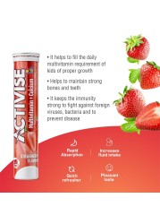 Activise Kids Multivitamin + Calcium Strawberry  Effervescent Tablet 20&#039;s